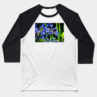 Mystical Blue Flowers & Green/Dark background Baseball T-Shirt